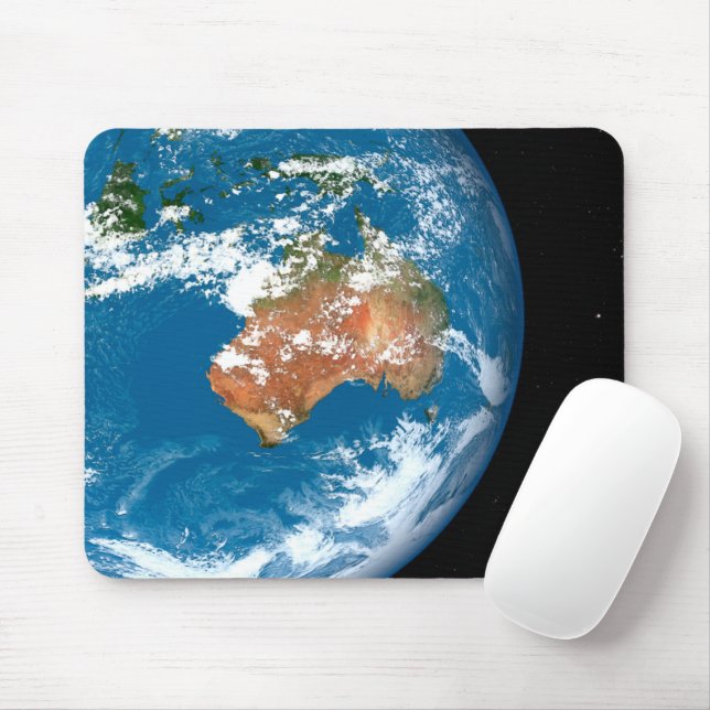 Planet Earth Showing Clouds Over Australia. Mouse Mat (With Mouse)