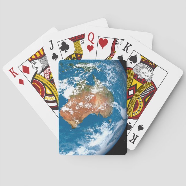 Planet Earth Showing Clouds Over Australia. Playing Cards (Back)