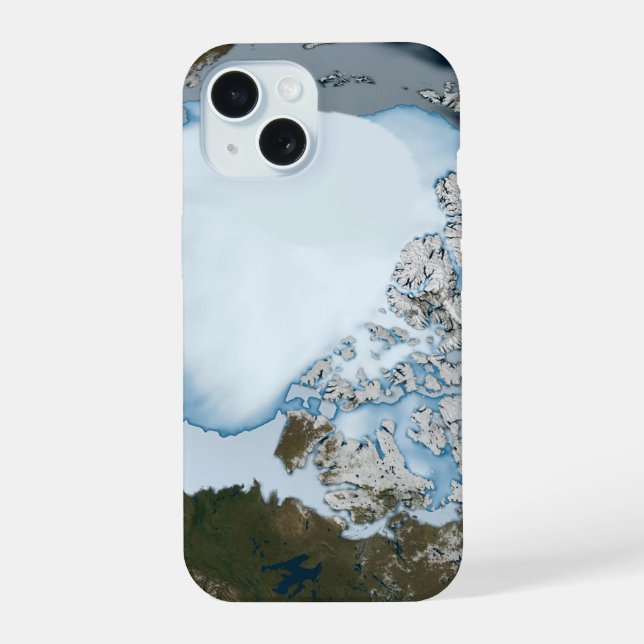 Planet Earth Showing Sea Ice Coverage In 1980. iPhone 15 Case (Back)