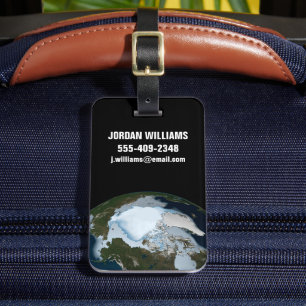 Planet Earth Showing Sea Ice Coverage In 1980. Luggage Tag