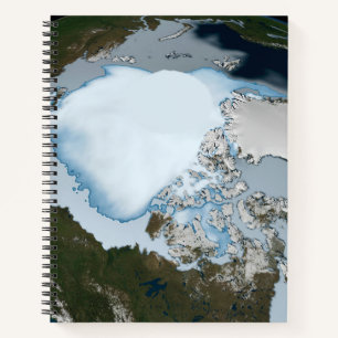 Planet Earth Showing Sea Ice Coverage In 1980. Notebook