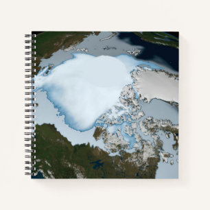 Planet Earth Showing Sea Ice Coverage In 1980. Notebook