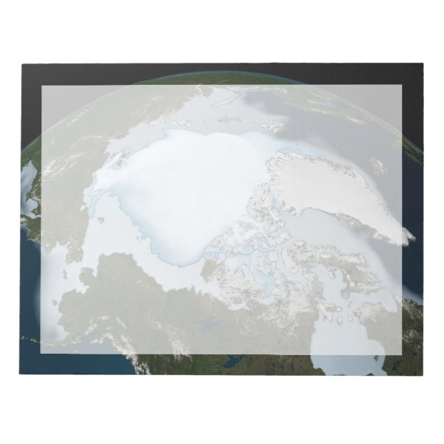 Planet Earth Showing Sea Ice Coverage In 1980. Notepad (Front)