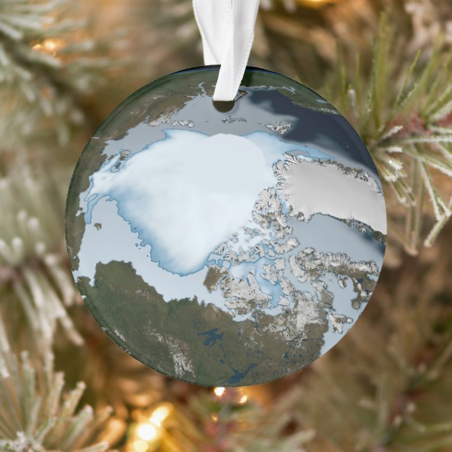Planet Earth Showing Sea Ice Coverage In 1980. Ornament (Tree)