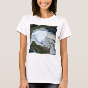 Planet Earth Showing Sea Ice Coverage In 1980. T-Shirt
