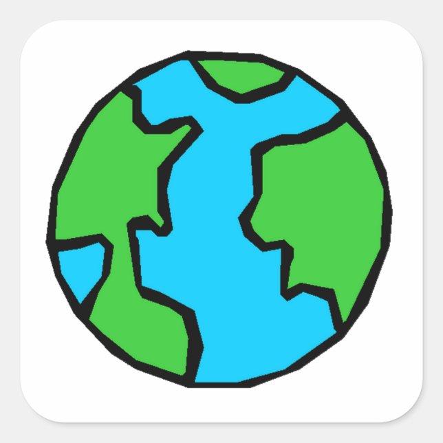 Planet Earth Square Sticker (Front)