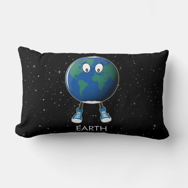 Planet Earth & Stars Lumbar Cushion (Front)