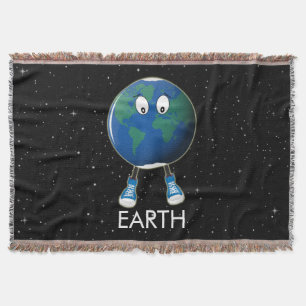 Planet Earth & Stars Throw Blanket