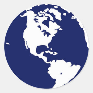 Planet Earth Stickers in Blue and White