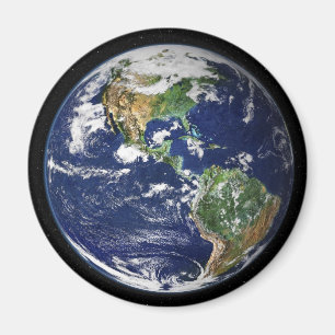 Planet Earth with the Moon in the Background Magnet