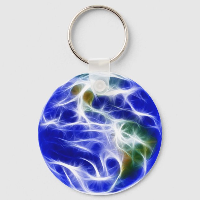 Planet Earth World Globe Key Ring (Front)