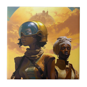 Planet Explorers Afrofuturistic Science Fiction Tile