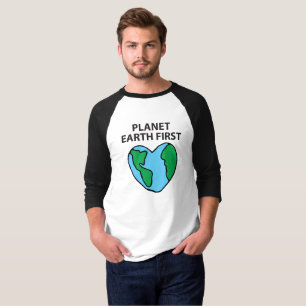 Planet First Ecofriendly Icon Happy Earth Clipart T-Shirt