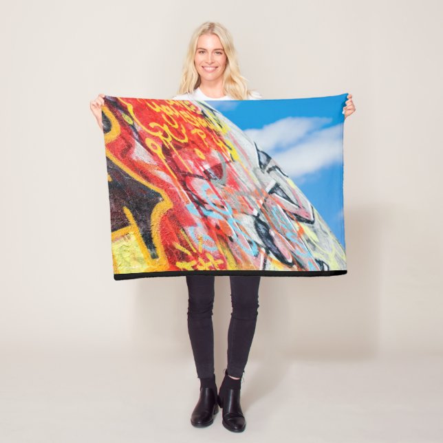 planet graffiti fleece blanket (In Situ)