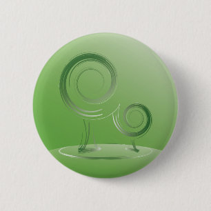planet green 6 cm round badge