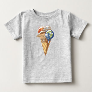 Planet Ice Cream Cone Funny Food Baby T-Shirt