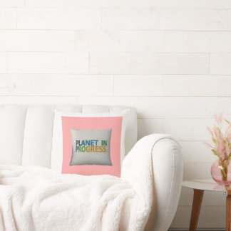 "Planet in Progress" Multi-Colour Pillow Design