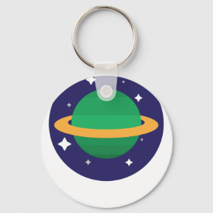 planet in space key ring