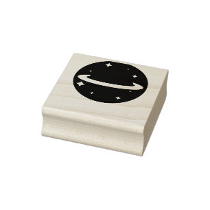 planet in space rubber stamp