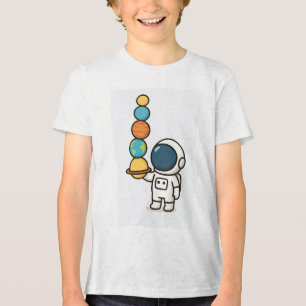  Planet Juggler – Kawaii Astronaut Hoodie Tri-Blend Shirt
