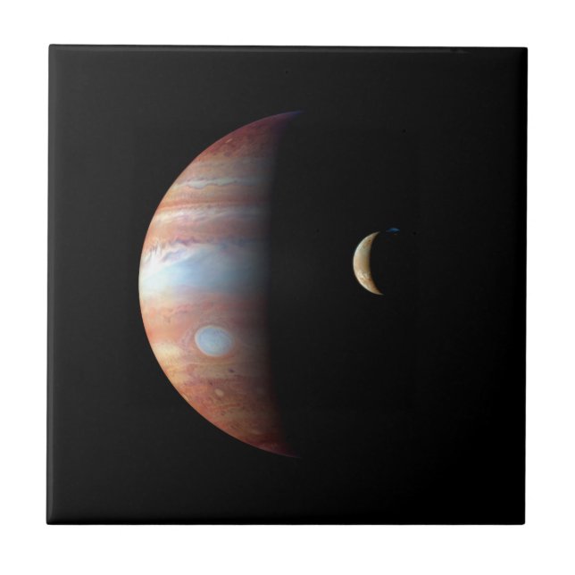 PLANET JUPITER AND ITS VOLCANIC MOON IO (space) ~ Tile (Front)