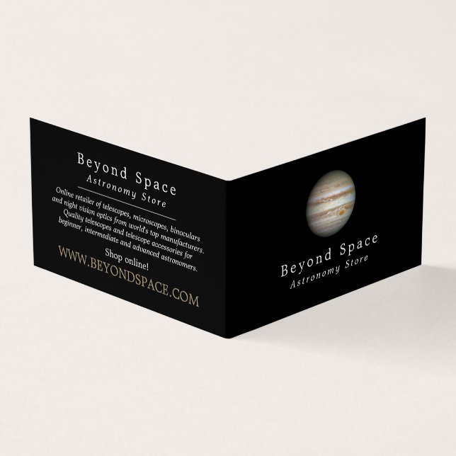 Planet Jupiter, Astronomer, Astronomy Store Business Card (Outside)