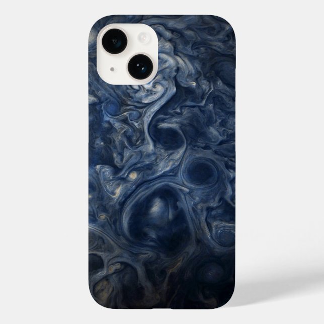 Planet Jupiter Blues Blue White Juno Cam Swirling Case-Mate iPhone Case (Back)