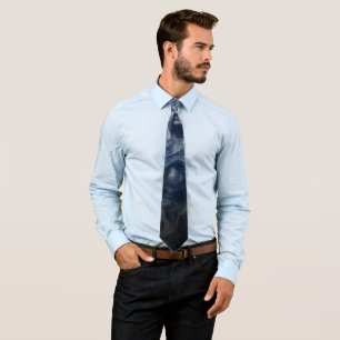 Planet Jupiter Blues Blue White Juno Cam Swirling Tie