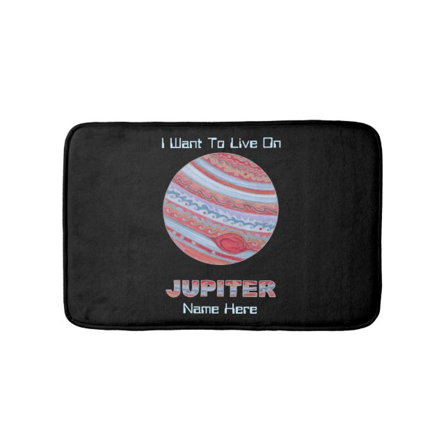 Planet Jupiter Colourful Space Geek Space Theme Bath Mat (Front)