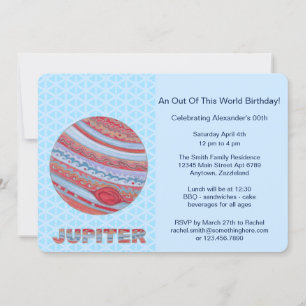 Planet Jupiter Colourful Space Geek Space Theme Invitation