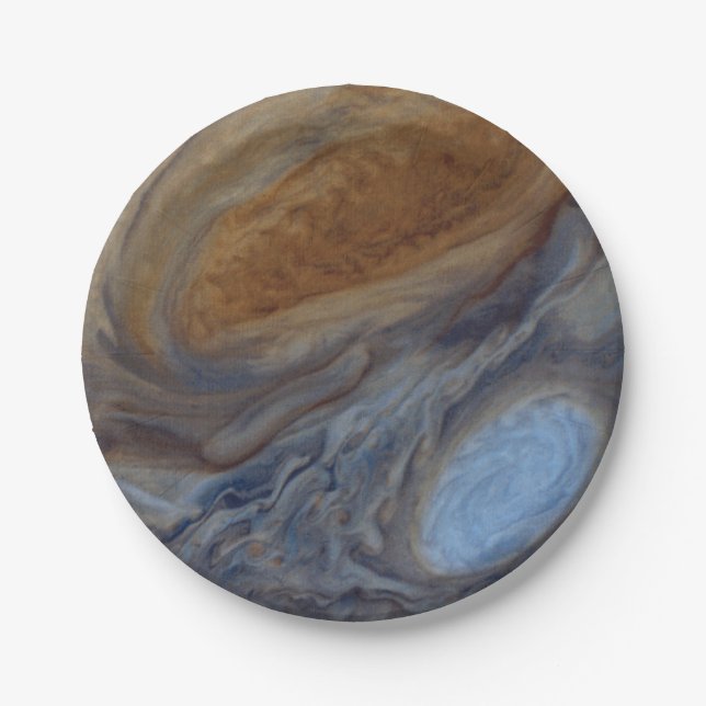 Planet Jupiter Great Red Spot Paper Plate (Front)