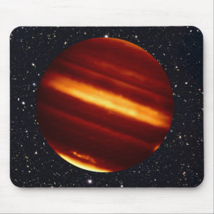 Planet Jupiter in Infrared Light with Starry Sky Mouse Mat