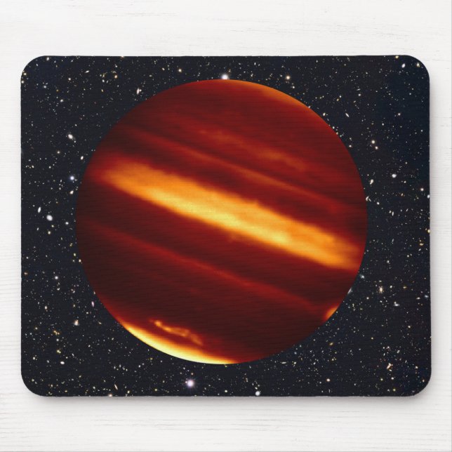 Planet Jupiter in Infrared Light with Starry Sky Mouse Mat (Front)