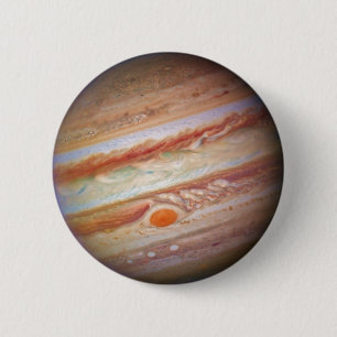 PLANET JUPITER - red spot head on (solar system) ~ 6 Cm Round Badge