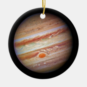 PLANET JUPITER ` red spot head on (solar system) ~ Ceramic Tree Decoration
