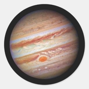 PLANET JUPITER ` red spot head on (solar system) ~ Classic Round Sticker
