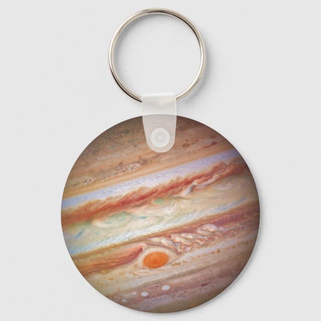 PLANET JUPITER - red spot head on (solar system) ~ Key Ring (Front)