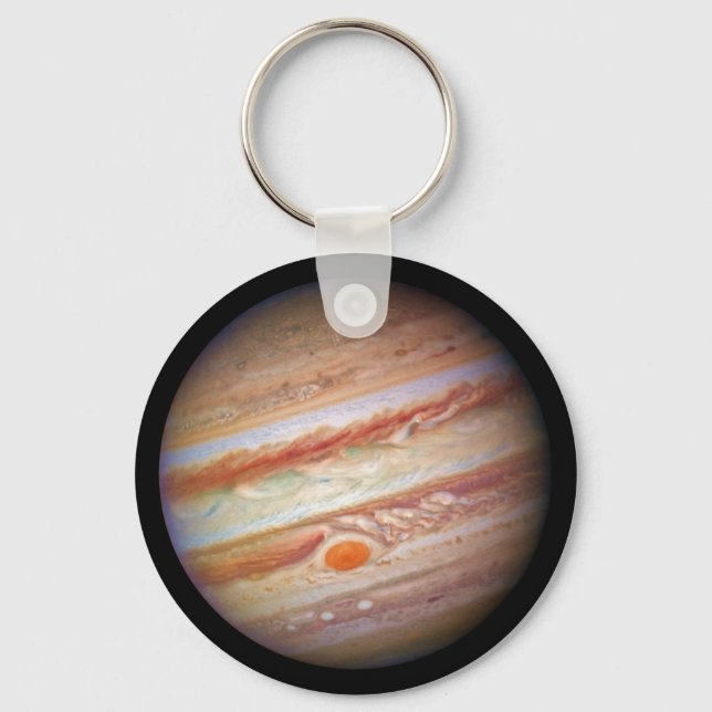 PLANET JUPITER ` red spot head on (solar system) ~ Key Ring (Front)