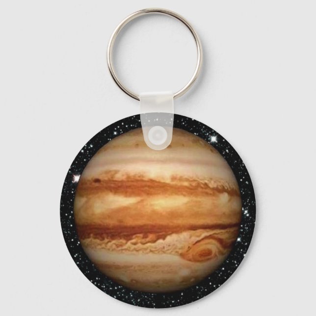 PLANET JUPITER v.3 star background (solar system) Key Ring (Front)