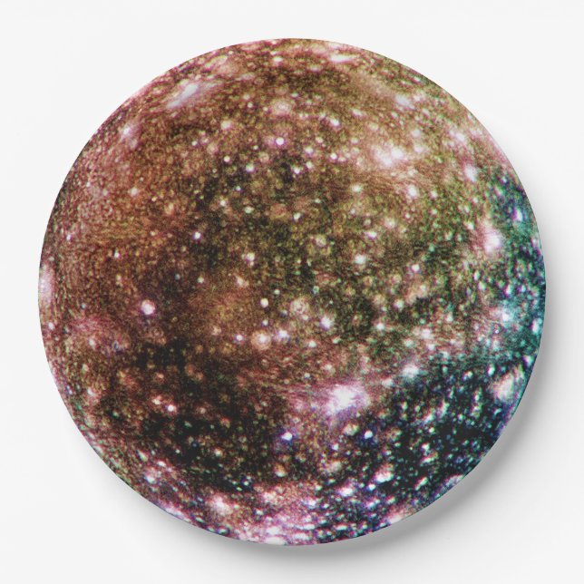 PLANET JUPITER'S MOON - CALLISTO.png Paper Plate (Front)