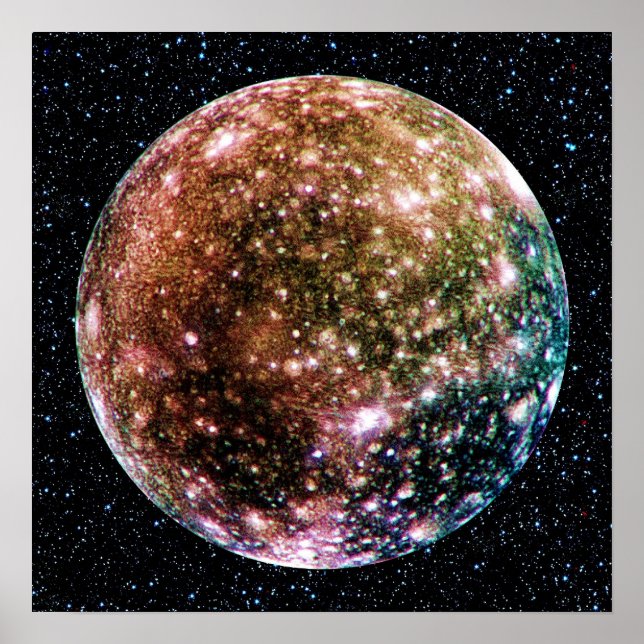 PLANET JUPITER'S MOON: CALLISTO (Star Background) Poster (Front)