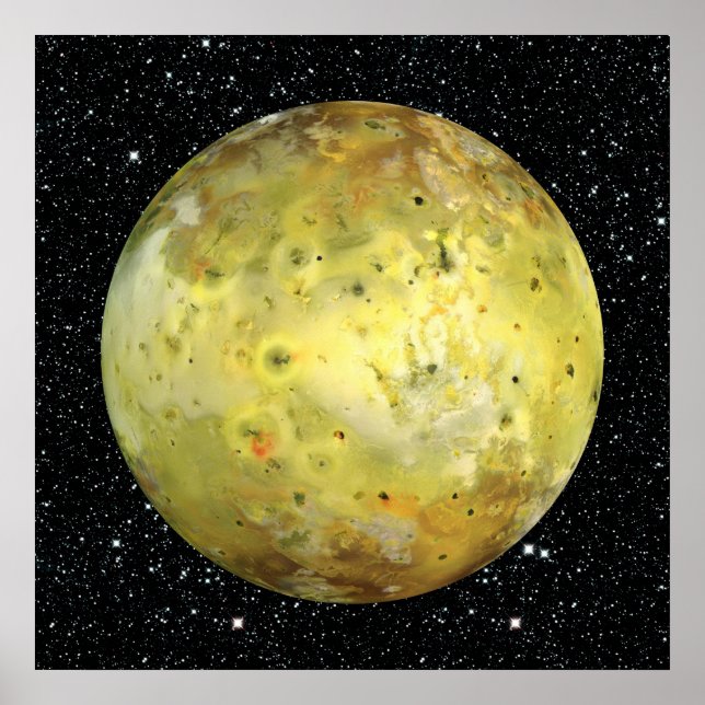 PLANET JUPITER'S MOON IO true colour  (space) ~ Poster (Front)