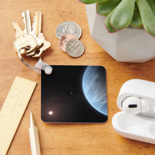 Planet K2-18b, Host Star And Accompanying Planet. Key Ring (Desk)
