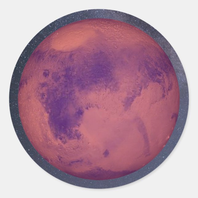 Planet Mars Classic Round Sticker (Front)