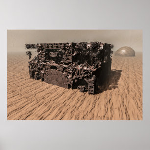 Planet Mars. Dust Storm. Poster