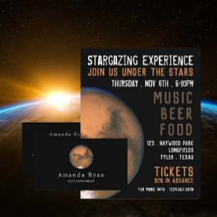 Planet Mars, Planetarium Event Advertising Flyer