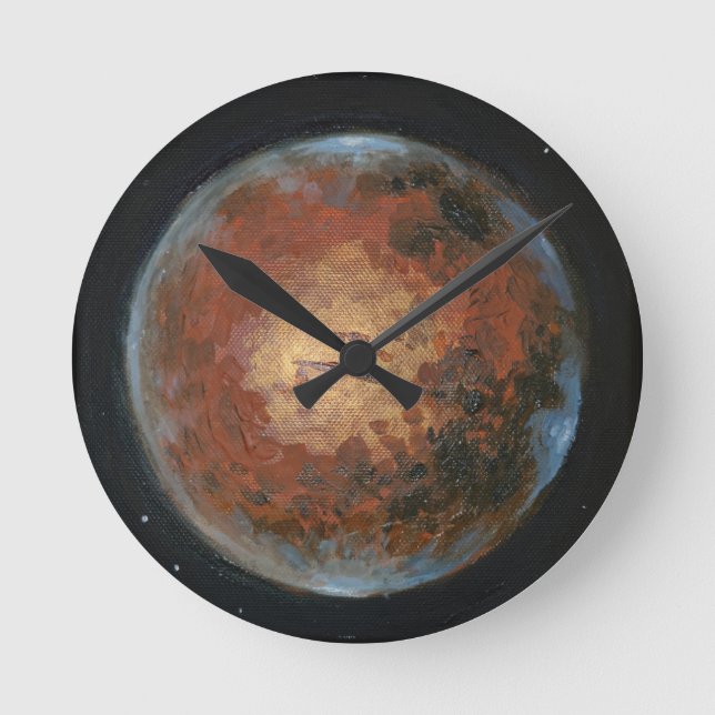 Planet Mars Round Clock (Front)