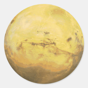 Planet Mars Solar System Classic Round Sticker