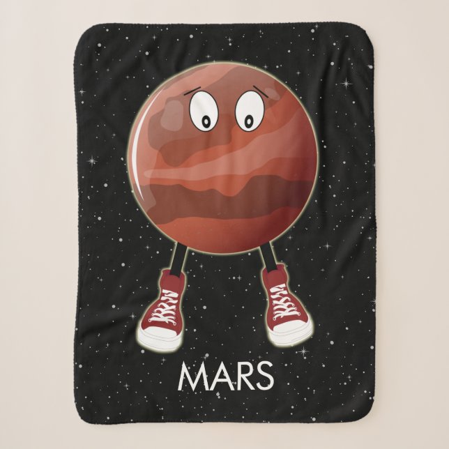 Planet Mars & Stars Sherpa Blanket (Front)