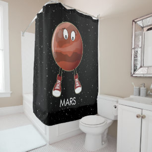 Planet Mars & Stars Shower Curtain